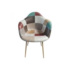 Pieds en bois de hêtre naturel vernis. Fauteuil Patchwork Achat Vente De Fauteuil Pas Cher