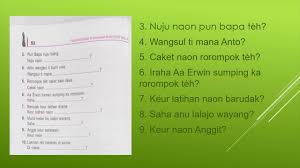 Teh diantarana daun jeung buah tangkil. Bahasa Sunda Kelas 4 Kalimah Pananya Youtube