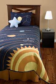 Solar System Bedding Outer Space 3pc Twin Comforter Set Navy Blue Yellow With Star Pillow Comforter Sets Solar System Bedding Rizzy Home