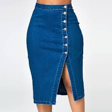 Jupe droite jean pièce unique. Jupe Crayon En Jean Pour Femme Taille Haute Bleu Avec Boutons Au Genou A La Mode Nouvelle Collection 2020 Buy Jupes A Boutons En Jean Jupe Crayon En Jean Jupe En Jean Product On Alibaba Com