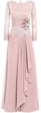 Sweet Bridal Women S Long Sleeve Lace Mother Of The Bride Dresses Blush Us22 At Amazon Women Formal Evening Dresses Formal Evening Dresses Long Chiffon Fashion