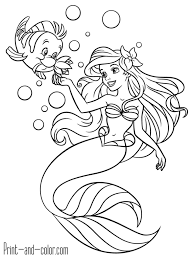 The page calls for a number of colors for ariel's flaming red hair, her green tail and the flower can be colored bright too. The Little Mermaid Coloring Pages Print And Color Com Mermaid Coloring Book Mermaid Coloring Pages Ariel Coloring Pages