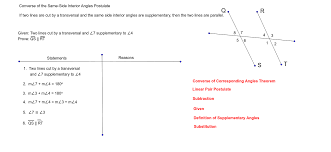 And when it is regular (all angles the same), then each angle is 540 ° / 5 = 108 °. Converse Of Same Side Interior Angles Postulate Geogebra