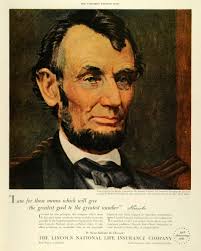1955 Ad Lincoln National Life Insurance Co Fort Wayne Abraham Lincoln