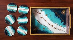 Today i'm excited to show you how to use your favorite fabric to make a fabulous serving tray. Modern Arts Epoxy Resin Serving Tray And Coaster For Home Size 13 X8 Id 23301271512