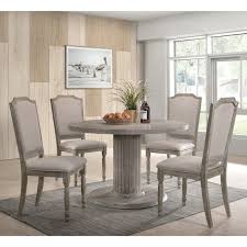 Check out our pedestal dining room selection for the very best in unique or custom, handmade pieces from our shops. Ferran Wood Pedestal Dining Table Set In Reclaimed Gray Walmart Com Walmart Com