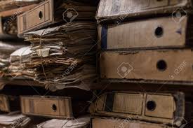 Bar and american restaurant $$ $$. Old Dusty Stack Of Papers Files Documents On The Shelves Of Archive Room Stock Photo Picture And Royalty Free Image Image 98401991