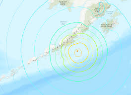 A line of cars evacuates the homer spit in homer, alaska, after a tsunami warning was issued following a magnitude 8.2 earthquake. Xg0k7uzpfl4pvm