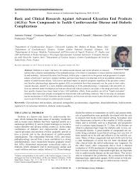 Pdf Basic And Clinical Research Against Advanced Glycation End Products Ages New Compounds To Tackle Cardiovascular Disease And Diabetic Complications