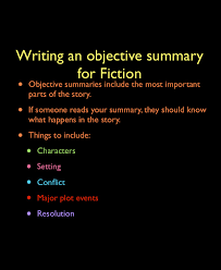 Objective Summary Examples Pdf Examples