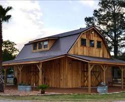 Therefore these barns needed to have a very high pitched roof so that rainwater would not sit and soak through. Gambrel Roof Barn House Rustic Barn Homes Barn House Plans Gambrel Barn