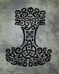 Bookmarks counted cross stitch patterns. Tribal Thor S Hammer Cross Stitch Pattern
