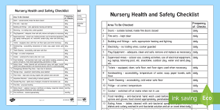 The employee safety and health is high concern especially in the oil and gas industry. Health And Safety In Nursery Risk Assessment Template Eyfs