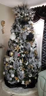 Christmas Tree Black White Silver Gold Black Christmas Trees Gold Christmas Decorations Black Christmas Tree Decorations