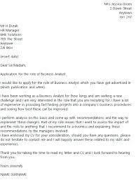 Business Analyst Cover Letter Example Icover Org Uk