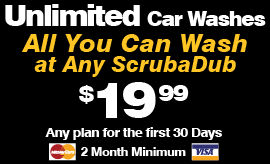 Smart car wash will charge to the authorized credit card account at time of purchase each month at a recurring rate until it is cancelled online or place of purchase. Unlimited Scrubadub Car Wash
