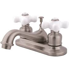 Tile shower grigio from home depot home depot bathroom home. Kingston Brass Part Hkb608px Kingston Brass Restoration 4 In Centerset 2 Handle Bathroom Faucet In Brushed Nickel Healthcare Laboratory Faucets Home Depot Pro