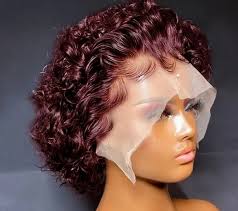 99j Human Hair Pixie Bob] Short Pixie Cut Curly Styled Bob 8 Inch