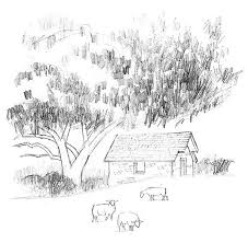A Landscape Drawing Lesson And Free Caran D Ache Pencils Landscape Drawing Tutorial Landscape Drawings Landscape Sketch