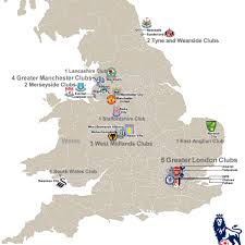 Crystal palace have had their fair share of ups and downs, having been promoted and relegated from the premier league on four separate occasions. Map Of The 2011 12 Premier League Teams Ht To Men In Blazers