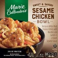 Healthy choice meals steamers or frozen yogurt marie. Marie Callender S Sweet And Savory Sesame Chicken Bowl Frozen Meal 12 3 Oz Foods Co