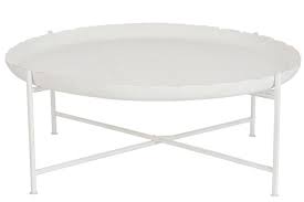 Livraison rapide, economies garanties et stock permanent ! Table Basse Ronde Orientale En Metal Blanc 91x91x35cm J Line J Line