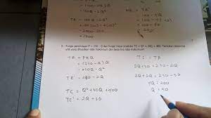 Semoga memberikan faedah bagi kita semua. Menghitung Laba Maksimum Dari Tr Dan Tc Youtube