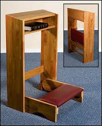 Folding Padded Kneeler Maple Wood Pecan Stain Church Furniture Cabinet Woodworking Plans Kidsroom Decor