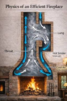 Proper draft physics in a clean flue, generada por IA