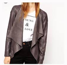 Aqua Brown Leather Waterfall Jacket Waterfall Jacket Waterfall Leather Jacket Jackets