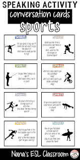 Sports Conversation Cards Speaking Activities English Lessons For Kids Speaking Activities English