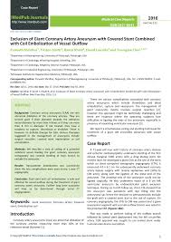 PDF) Exclusion of Giant Coronary Artery Aneurysm with Covered Stent  Combined with Coil Embolization of Vessel Outflow