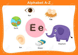 Colorful picture cards for the words: Alphabet Letter E Vector Illustration Royalty Free Cliparts Vectors And Stock Illustration Image 148784503
