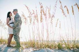 Military Themed Beach Engagement Session Beach Wedding Packages Military Engagement Photos Beach Engagement