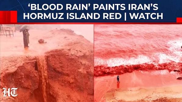 Iran’s Red Island Mystery An Eerie Omen In The Gulf? Rain Unleashes ‘Blood  Beaches’ In Persian Gulf