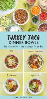 Your Family Will Love These Customizable Turkey Taco Bowls This Healthy 30 Minute Meal Is Kid Friendly Fun And 30 Minute Meals Healthy Dinner Healthy Dinner