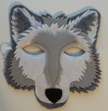 Grey Wolf Mask Felt Animal Mask By Thekidzclothesline On Etsy Felt Animal Masks Wolf Mask Animal Masks