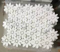 X 12 in with neutral beige shades of natural marble in a polished finish, this tile creates a distinct pattern for. China Beautiful Ariston White Marble Daisy Flower Pattern Mosaic Tiles Wall Backsplash Panels China Ariston White Marble Daisy Flower Mosaic