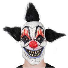 De verdrietige ui · freddy de killer clown · het dino ei. Gekke Killer Clown Masker