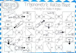 Trigonometric Ratios Sine Cosine Tangent Maze Worksheet Practices Worksheets Mathematics Worksheets Trigonometry