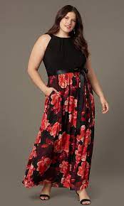 Pair it with the perfect shoes or handbags. Long Plus Size Floral Print Wedding Guest Dress