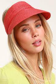 Not Now Red Straw Visor Straw Visor Red Visor