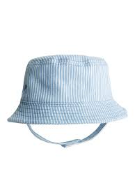 Hickory Stripe Bucket Hat Blue White Baby Newborn Arket Baby Fashion Bucket Hat Baby Wearing