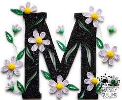 Paper monograms create beautiful quilled letters stacy. Monogram Gallery Letter M Quantum Artistic
