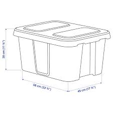 Jäll wäschetrockner, innen/außen, weiß man braucht nicht viel platz für die kleiderpflege. Klamtare Box Mit Deckel Innen Aussen Dunkelgrau 58x45x30 Cm Ikea Deutschland