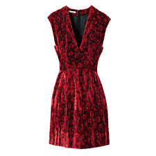 Prada Red Devore Velvet Dress From The Elle Cover Damask Dress Fashion Dresses