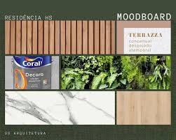 Sabrina Sampaio Arquitetura Moodboard Residencia Hs Nesse Painel Conceitual Foi Utilizado A Seguinte Composicao Ripado Amadeirado Mdf Tipo Granilite E Rosa Milennial Tinta Cimento Queimado Design