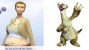 The meltdown, the main protagonist of ice age: Yesterday I Posted The Ice Age Baby Now Say Hello To Big Tiddie Sid The Sloth This Inspired My To Create A Cursed Sim Challenge On My Twitch Sims4