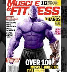 Thanos Brilha Em Capa De Revista De Musculacao Em Uma Montagem Bando De Quadrados