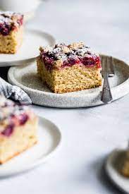This Sour Cream Gluten Free Coffee Cake Recipe Has A Layer Of Jammy Cranberries And A Crispy Christmas Cake Recipes Coffee Cake Recipes Gluten Free Coffee Cake